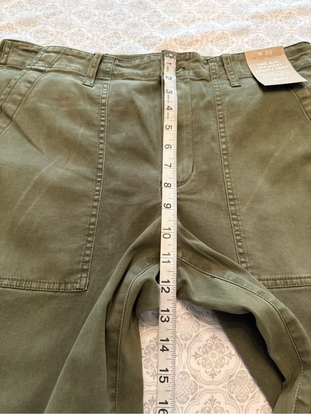 Madewell The Slim Straight Utility Pant Faded Ivy Size 30 - Picture 14 of 16